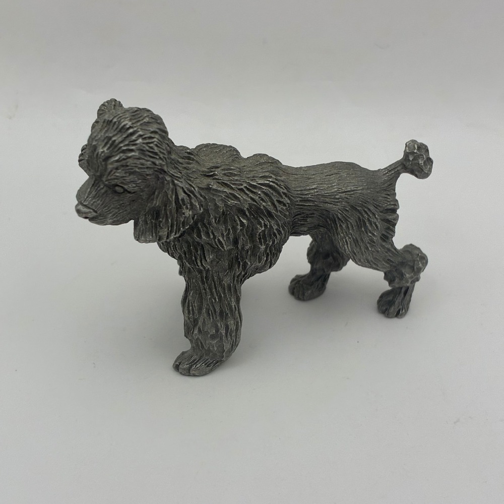 Spoontiques P21 Vintage Pewter Poodle Dog Miniature Figurine Collectible